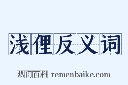 浅俚反义词是什么意思的图片